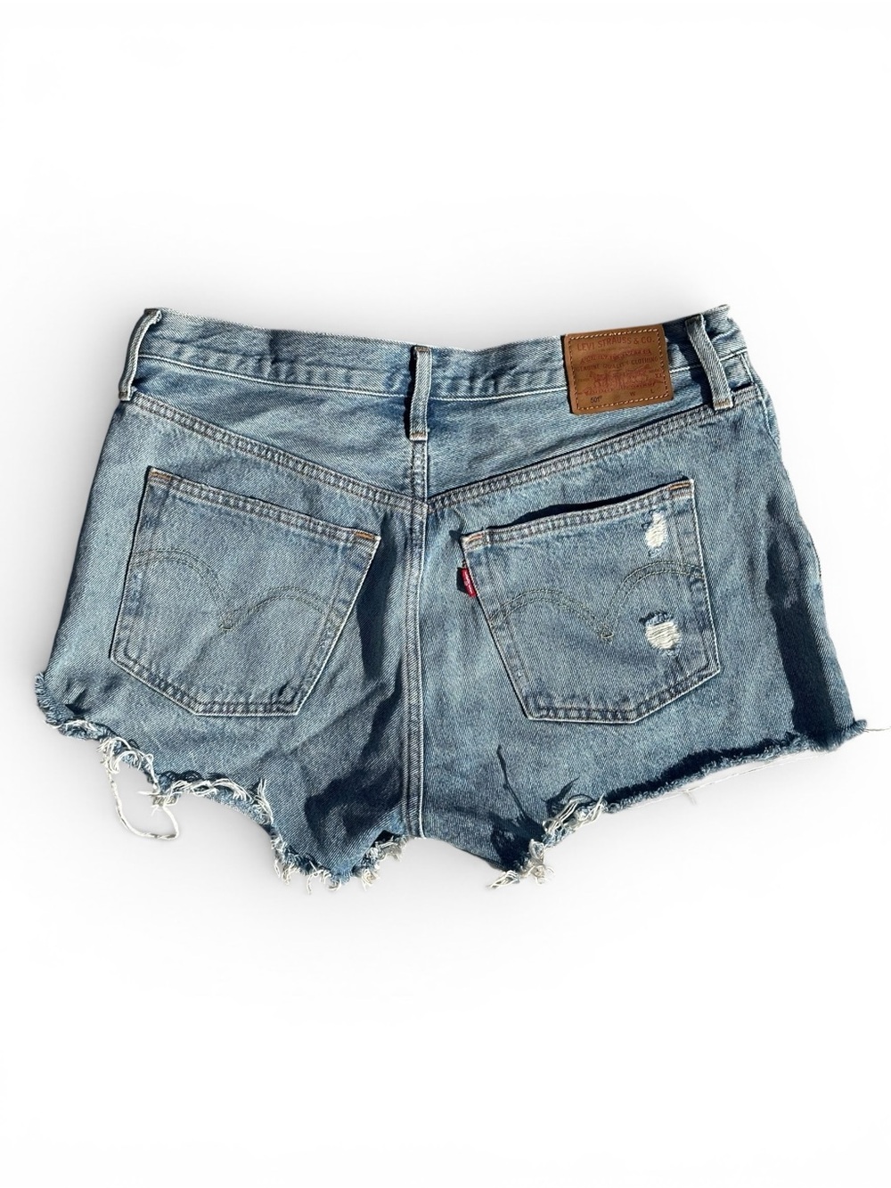 Levi's 501 Premium Distressed Jean Women's Shorts Frayed Hem Big E Size 30 Waist